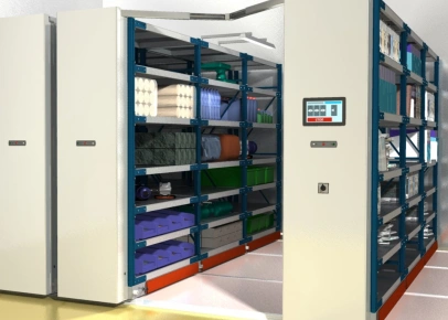 Передвижные стеллажи с электроприводом